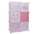 Lot De 6 Cubes Modulables "rangement" 95cm Rose