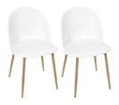 Chaise Avec Assise En Plastique Bergen (lot De 2) Blanc