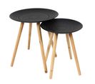 Lot De 2 Tables Gigognes "relief" 49cm Noir