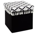 Pouf Pliable et Coffre "mirage" 38cm Noir et Blanc