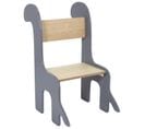 Chaise Enfant Dino Grise Et Bois - Gris