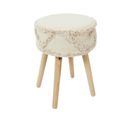 Tabouret Ethnique Pieds Bois Mirage - Beige