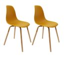 Chaise Scandinave Pieds Métal Et Bois De Hêtre Phenix (lot De 2) Jaune Moutarde