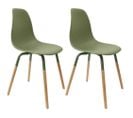 Chaise Scandinave Pieds Métal Et Bois De Hêtre Phenix (lot De 2) Vert