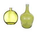 Lot De 2 Vases En Verre "bonbonne" 25cm Vert