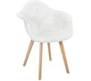 Fauteuil Scandinave Patchwork Blanc