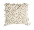 Coussin Déco Macramé "crush" 40x40cm Beige