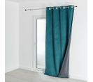 Rideau Isolant Et Occultant En Velours Doublé Polaire - 135x280 Cm - Bleu Paon