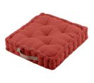 Coussin De Sol Duo, Terracotta/lin, 45x45x10cm, 100% Coton