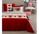 Housse De Couette Marianne, Coeur, Rouge, 220 X 240 Cm,  100% Coton