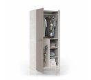 Armoire Avec 2 Portes Coloris Blanc Artik / Basalte En Mélamine - Dim : 200 X 90 X 52 Cm