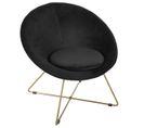 Fauteuil Noir En Velours - L. 76 X L. 67 X H. 69 Cm