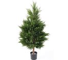 Plante artificielle haute gamme Spécial extérieur / CYPRES coloris vert - Dim : 105 x 57 cm