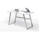 Bureau En Laqué Blanc Mat Avec Piètement Acier - L140 X H75 X P60 Cm