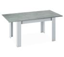 Table A Manger Extensible Décor Béton Et Blanc Artik - 78 X 140-190 X 90 Cm