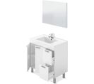 Meuble Salle De Bain Sous-vasque + 1 Miroir, Coloris Blanc Brillant.