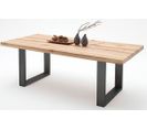 Table À Manger En Chêne Massif Chaulé/anthracite - L.180 X H.76 X P.100 Cm