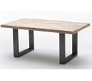 Table À Manger En Chêne Massif Chaulé/anthracite - L.200 X H.76 X P.100 Cm