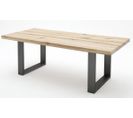 Table À Manger En Chêne Sauvage Massif/anthracite - L.200 X H.76 X P.100 Cm