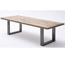 Table À Manger En Chêne Massif Bassano/anthracite - L240 X H76 X P100 Cm