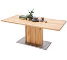 Table À Manger En Chêne Massif Huilé Avec Dessus Divisé - L160 X H77 X P90 Cm