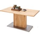 Table À Manger En Chêne Massif Huilé Bord D'arbre - L160 X H77 X P90 Cm