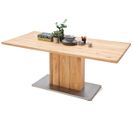 Table À Manger En Chêne Massif Huilé Avec Bord Droit - L160 X H77 X P90 Cm