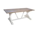 Table De Repas En Bois Coloris Naturel / Blanc - L. 200 X L. 100 X H. 78 Cm