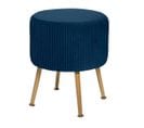 Tabouret En Velours Pliable Coloris Bleu - D. 35 X H. 41 Cm