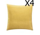 Lot De 4 Coussins En Polyester Coloris Ocre - L. 40 X L. 40 Cm