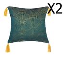 Lot De 2 Coussins En Polyester Coloris Bleu - L. 40 X L. 40 Cm