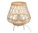 Lampe Trepied Coloris Beige En Bambou - D. 27 X H. 31 Cm