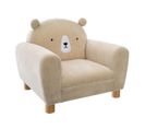 Fauteuil Oreilles Ours Coloris Beige - L. 52 X L. 44 X H. 43 Cm