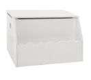 Coffre À Jouets Coloris Blanc En Mdf - L. 57,5 X L. 38 X H. 38 Cm