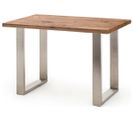 Table Haute En Acier Et Chêne Bassano - Longueur 160 X Hauteur 107 X Profondeur 100 Cm