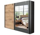 Armoire Placard Meuble De Rangement Coloris Chêne Foncé - L.225 X H. 210 X P. 65 Cm