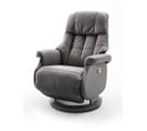 Fauteuil Relax En Cuir Coloris Gris Foncé / Noir - 77 X 111 X 86 Cm -pegane-