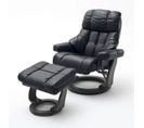 Fauteuil Relax En Cuir Coloris Noir - 97 X 110 X 92 Cm -pegane-