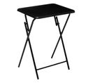 Table D'appoint Pliante En Mdf Et Métal Coloris Noir - L.48 X L.38 X H.64 Cm