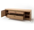 Meuble TV En Bois Coloris Chêne Bianco  - Longueur  210 X Hauteur 68 X Profondeur 50 Cm