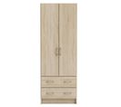 Armoire De Rangement En Bois Coloris Chêne Brossé - 60,9 X 169,5 X 41,1 Cm