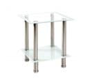 Table D'appoint Coloris Inox- Blanc En Métal - L 40 X P 40 X H 46 Cm