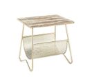 Table D'appoint Coloris Or-nature En Métal - L 50 X P 40 X H 51 Cm