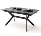 Table À Manger Extensible En Métal / Verre Aspect Gris Pierre - L.160-240 X H.76 X P.90 Cm