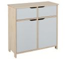 Commode En Pin Massif Clair Et Blanc - L.80 X H.80 X P.40 Cm