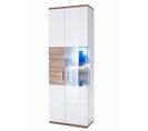 Vitrine Gauche Coloris Blanc Brillant- L. 70 X H. 199 X P. 37 Cm