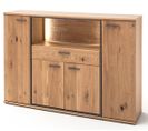 Buffet / Vaisselier Coloris Chêne Noueux - Longueur 165 X Hauteur 115 X Profondeur 37 Cm