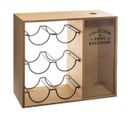 Porte Bouteilles Coloris Beige En Bois / Métal - Longueur 39,7 X Profondeur 15 X Hauteur 35 Cm