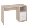 Bureau Coloris Chêne / Blanc - Longueur 120 X Hauteur 75 X Profondeur 50 Cm