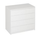 Commode Meuble De Rangement Coloris Blanc - Longueur 80 X Hauteur 73.5 X Profondeur 45 Cm